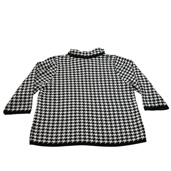 Maurada Houndstooth Knit Open Front Cardigan Size 1X Modest Career Professional - Picture 2 of 8